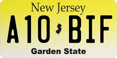 NJ license plate A10BIF