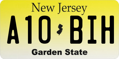 NJ license plate A10BIH