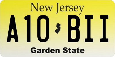 NJ license plate A10BII