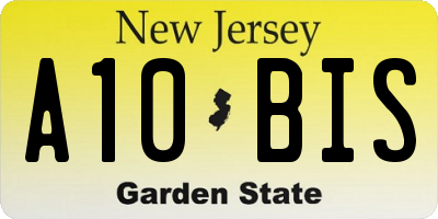 NJ license plate A10BIS