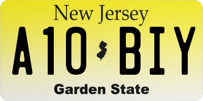 NJ license plate A10BIY