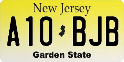 NJ license plate A10BJB