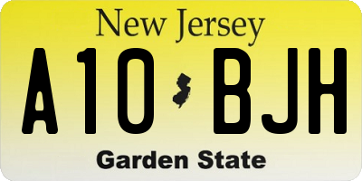 NJ license plate A10BJH