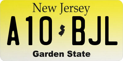 NJ license plate A10BJL