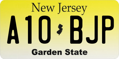 NJ license plate A10BJP
