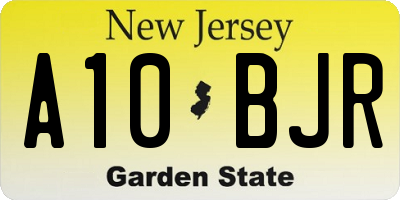 NJ license plate A10BJR