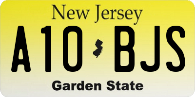 NJ license plate A10BJS