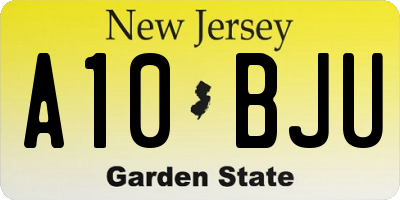 NJ license plate A10BJU