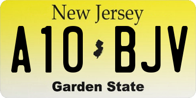 NJ license plate A10BJV