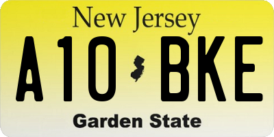 NJ license plate A10BKE