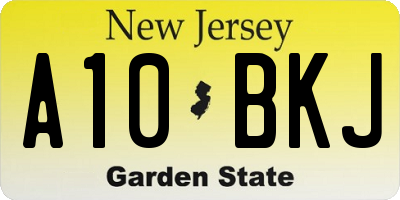 NJ license plate A10BKJ