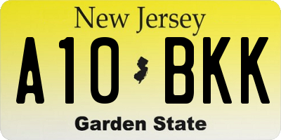 NJ license plate A10BKK