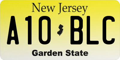 NJ license plate A10BLC
