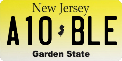 NJ license plate A10BLE