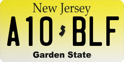 NJ license plate A10BLF