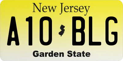 NJ license plate A10BLG