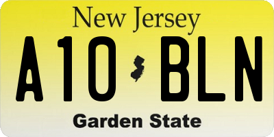 NJ license plate A10BLN