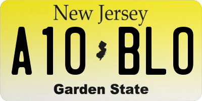 NJ license plate A10BLO