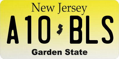 NJ license plate A10BLS