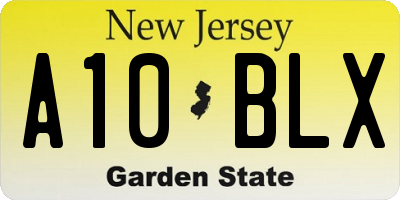 NJ license plate A10BLX