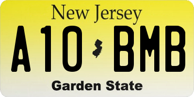 NJ license plate A10BMB