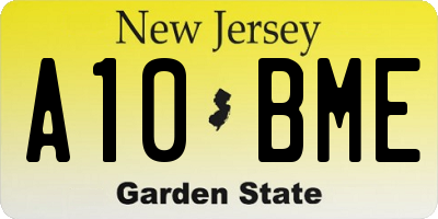 NJ license plate A10BME