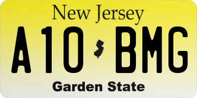 NJ license plate A10BMG