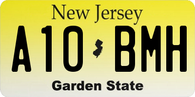 NJ license plate A10BMH