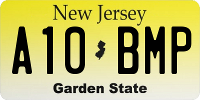 NJ license plate A10BMP