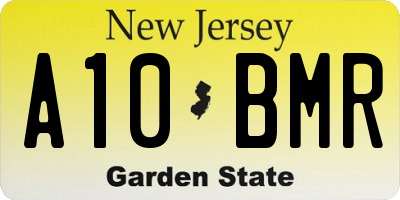 NJ license plate A10BMR