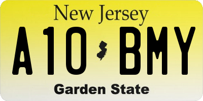 NJ license plate A10BMY