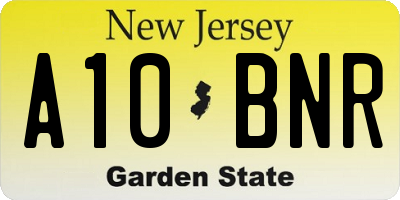 NJ license plate A10BNR