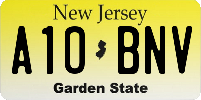 NJ license plate A10BNV