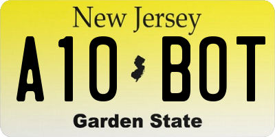 NJ license plate A10BOT