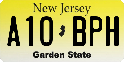 NJ license plate A10BPH