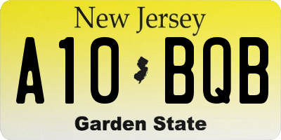 NJ license plate A10BQB