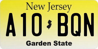 NJ license plate A10BQN