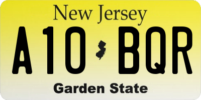 NJ license plate A10BQR