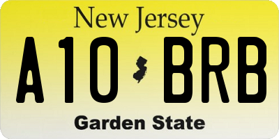 NJ license plate A10BRB