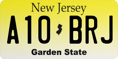 NJ license plate A10BRJ