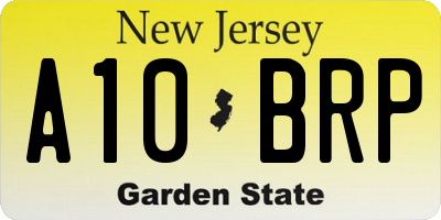 NJ license plate A10BRP