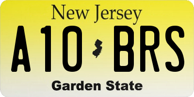 NJ license plate A10BRS