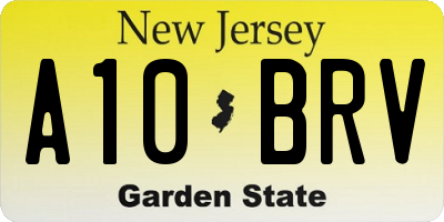 NJ license plate A10BRV