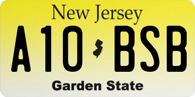 NJ license plate A10BSB