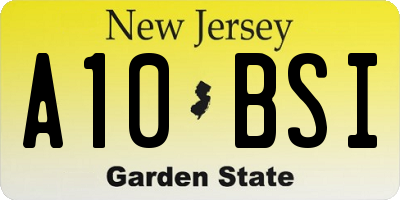 NJ license plate A10BSI