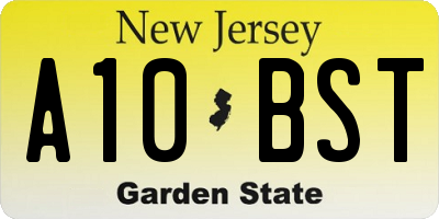 NJ license plate A10BST