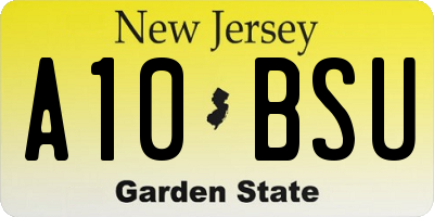 NJ license plate A10BSU