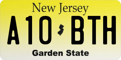 NJ license plate A10BTH