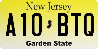 NJ license plate A10BTQ
