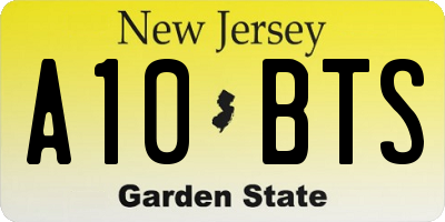 NJ license plate A10BTS